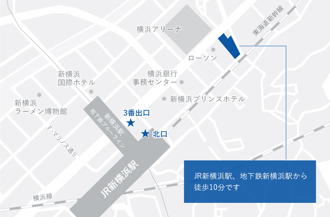 新横浜本社の地図