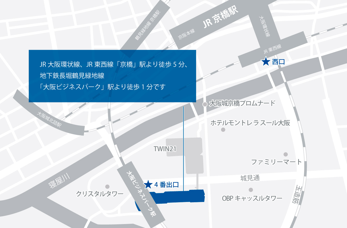 大阪拠点の地図